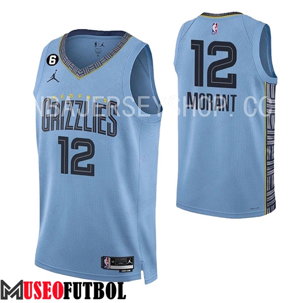 Camisetas Memphis Grizzlies (MORANT #12) 2023/24 Azul Claro -02