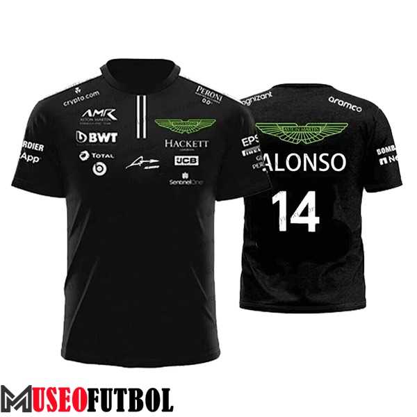 Camiseta de manga corta F1 Aston Martin Team Negro 2023