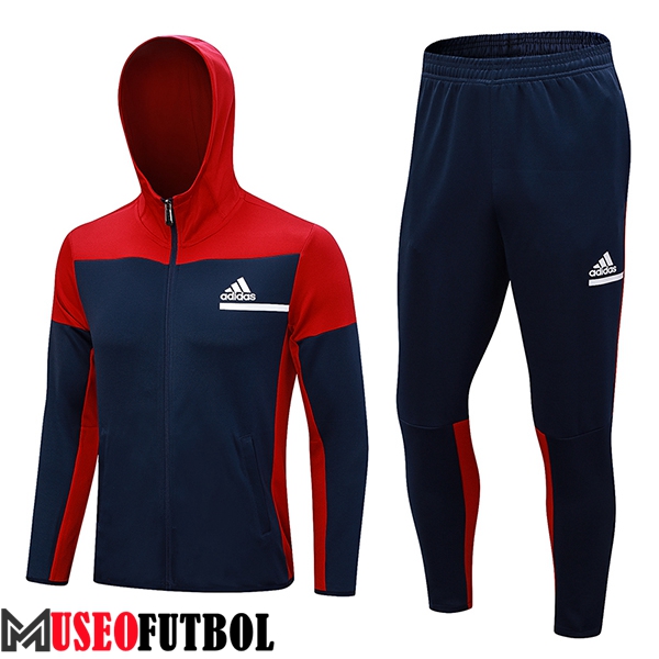 Chaqueta Con Capucha Chandal Rompevientos Adidas Azul/Rojo 2023/2024