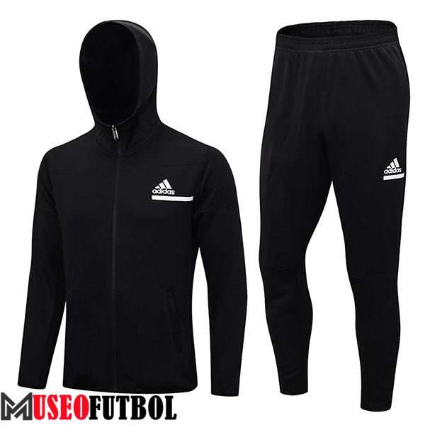 Chaqueta Con Capucha Chandal Rompevientos Adidas Negro 2023/2024