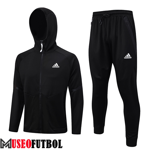 Chaqueta Con Capucha Chandal Rompevientos Adidas Negro 2023/2024 -02