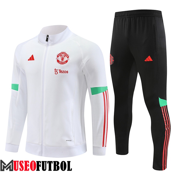 Chandal Equipos De Futbol - Chaqueta Manchester United Blanco 2023/2024 -02