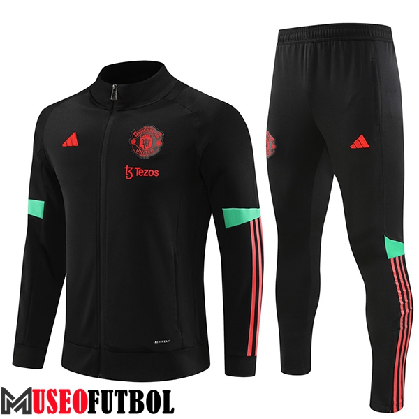 Chandal Equipos De Futbol - Chaqueta Manchester United Negro 2023/2024 -02