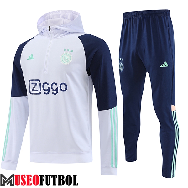 Chaqueta Con Capucha Chandal Ajax Blanco 2023/2024