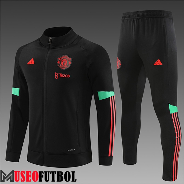 Chandal Equipos De Futbol - Chaqueta Manchester United Ninos Negro 2023/2024