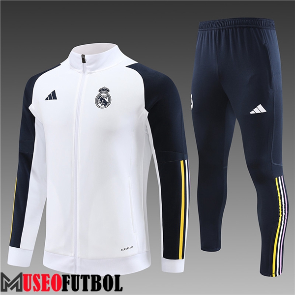 Chandal Equipos De Futbol - Chaqueta Real Madrid Ninos Blanco 2023/2024