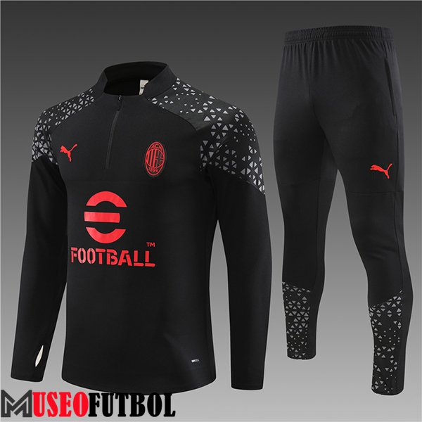 Chandal Equipos De Futbol AC Milan Ninos Negro 2023/2024 -02