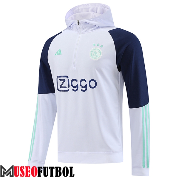 Sudadera De Entrenamiento Capucha Ajax Blanco 2023/2024