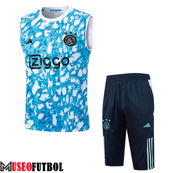 Camiseta Entrenamiento sin mangas + Cortos Ajax Azul Claro 2023/2024