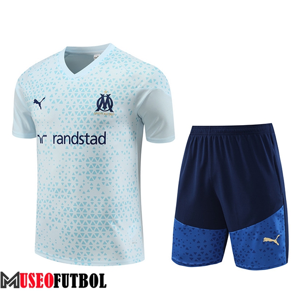 Camiseta Entrenamiento + Cortos Marsella Azul Claro 2023/2024 -02