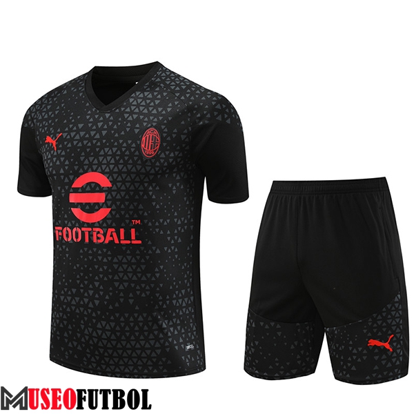 Camiseta Entrenamiento + Cortos AC Milan Negro 2023/2024