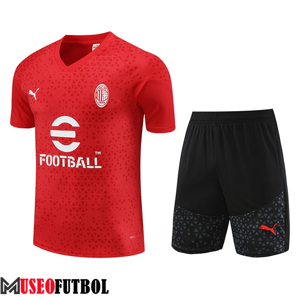 Camiseta Entrenamiento + Cortos AC Milan Rojo 2023/2024