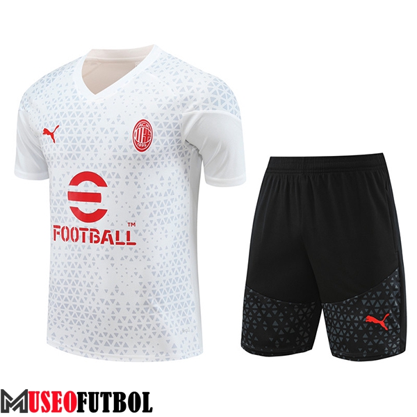 Camiseta Entrenamiento + Cortos AC Milan Blanco 2023/2024