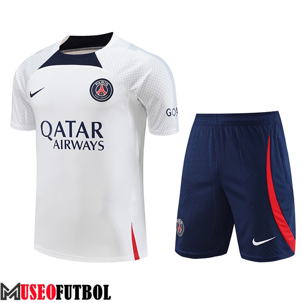 Camiseta Entrenamiento + Cortos PSG Blanco 2023/2024 -03