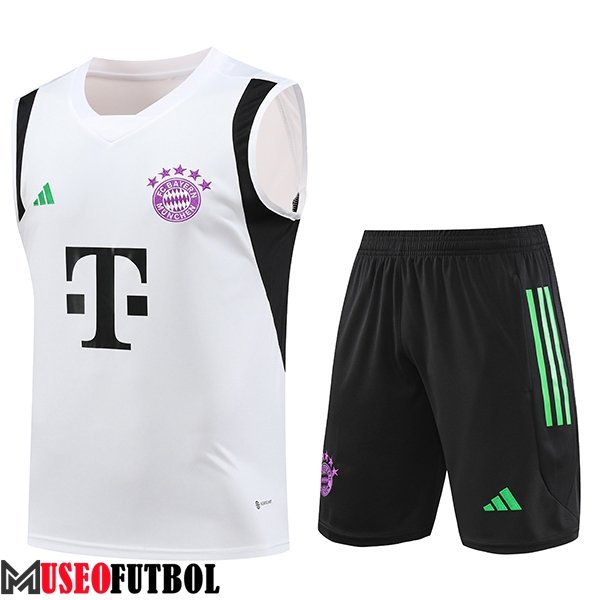 Camiseta Entrenamiento sin mangas + Cortos Bayern Munich Blanco 2023/2024 -02