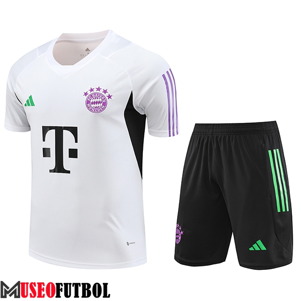 Camiseta Entrenamiento + Cortos Bayern Munich Blanco 2023/2024