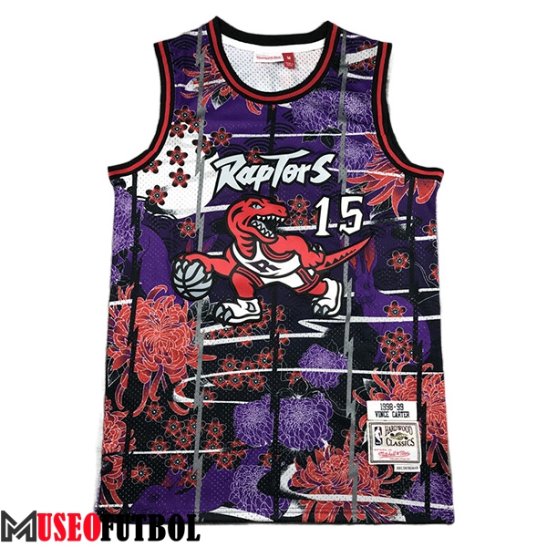 Camisetas Toronto Raptors (CARTER #15) 2023/24 Violeta/Rojo