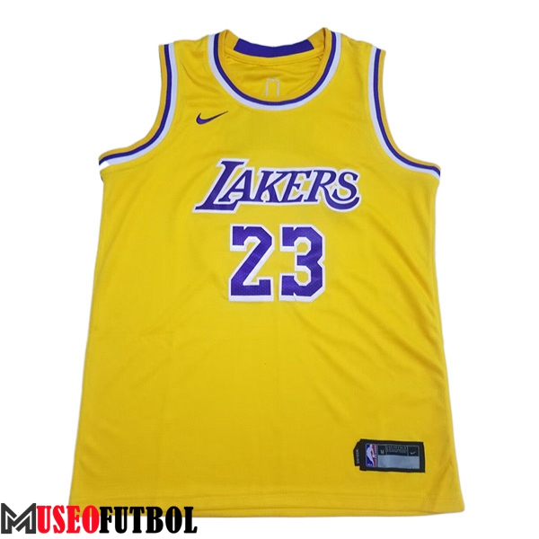 Camisetas Los Angeles Lakers (JAMES #23) 2023/24 Amarillo -02