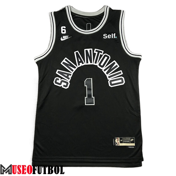 Camisetas San Antonio Spurs (WEMBANYAMA #1) 2023/24 Negro -05