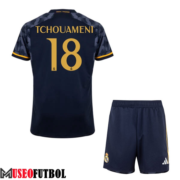 Camisetas De Futbol Real Madrid (TCHOUAMÉNI #18) Ninos 2023/2024 Segunda