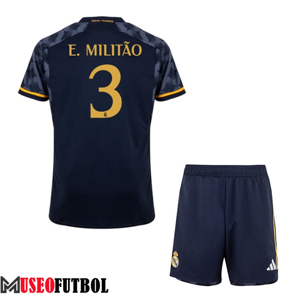 Camisetas De Futbol Real Madrid (E. MILITÃO #3) Ninos 2023/2024 Segunda