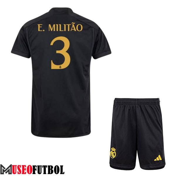 Camisetas De Futbol Real Madrid (E. MILITÃO #3) Ninos 2023/2024 Tercera