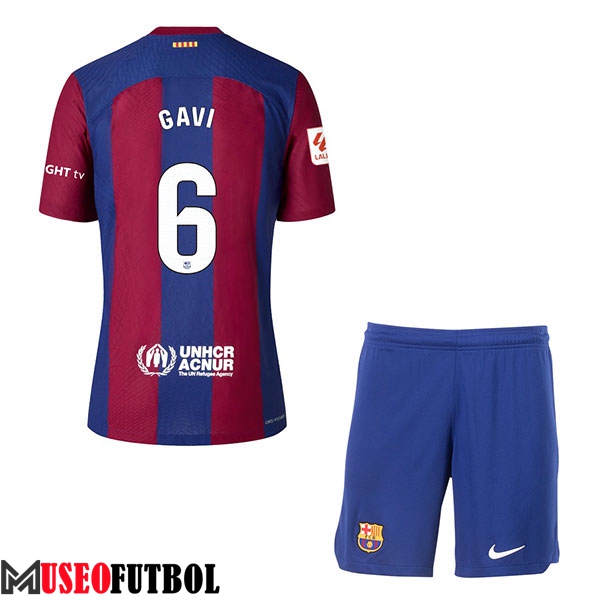 Camisetas De Futbol Barcelona (GAVI #6) Ninos 2023/2024 Primera