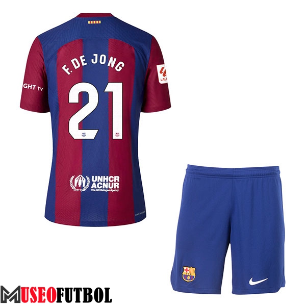 Camisetas De Futbol Barcelona (F. DE JONG #21) Ninos 2023/2024 Primera