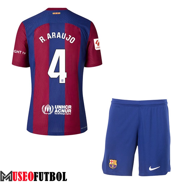 Camisetas De Futbol Barcelona (R. ARAUJO #4) Ninos 2023/2024 Primera