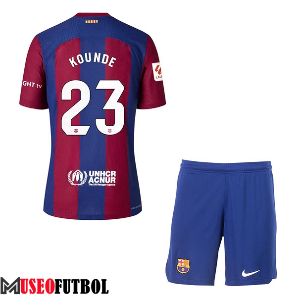 Camisetas De Futbol Barcelona (KOUNDE #23) Ninos 2023/2024 Primera