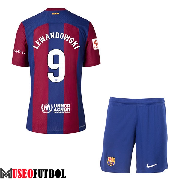 Camisetas De Futbol Barcelona (LEWANDOWSKI #9) Ninos 2023/2024 Primera