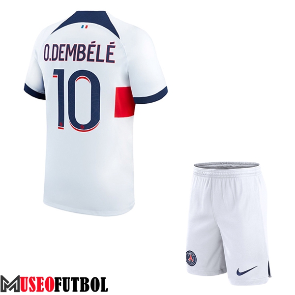 Camisetas De Futbol PSG (O.DEMBÉLÉ #10) Ninos 2023/2024 Segunda