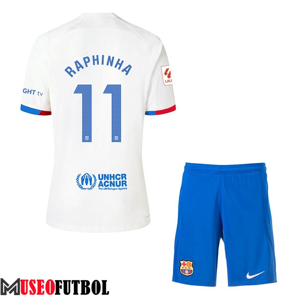 Camisetas De Futbol Barcelona (RAPHINHA #11) Ninos 2023/2024 Segunda