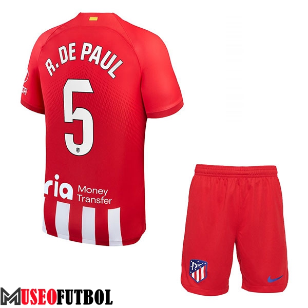 Camisetas De Futbol Atletico Madrid (R. DE PAUL #5) Ninos 2023/2024 Primera