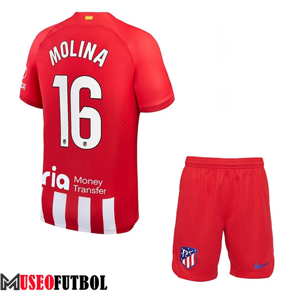 Camisetas De Futbol Atletico Madrid (NAHUEL MOLINA #16) Ninos 2023/2024 Primera