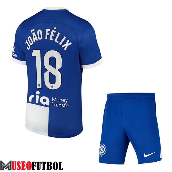 Camisetas De Futbol Atletico Madrid (JOÃO FÉLIX #18) Ninos 2023/2024 Segunda