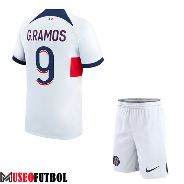 Camisetas De Futbol PSG (G.RAMOS #9) Ninos 2023/2024 Segunda