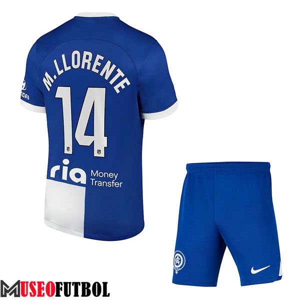 Camisetas De Futbol Atletico Madrid (M. LLORENTE #14) Ninos 2023/2024 Segunda