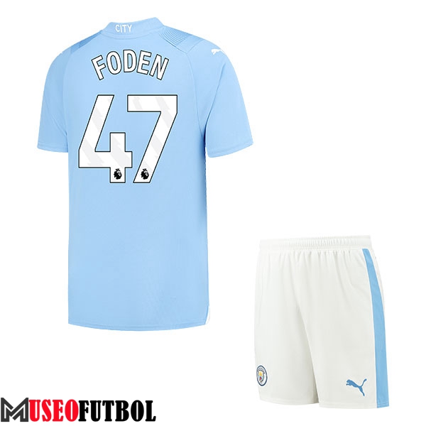 Camisetas De Futbol Manchester City (FODEN #47) Ninos 2023/2024 Primera