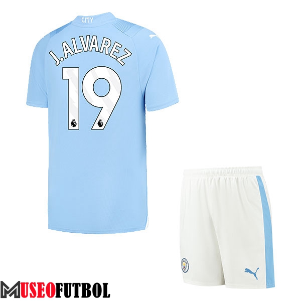 Camisetas De Futbol Manchester City (J.LVAREZ #19) Ninos 2023/2024 Primera