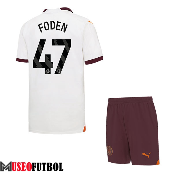 Camisetas De Futbol Manchester City (FODEN #47) Ninos 2023/2024 Segunda