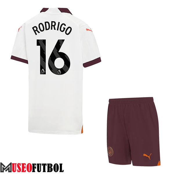 Camisetas De Futbol Manchester City (RODRIGO #16) Ninos 2023/2024 Segunda