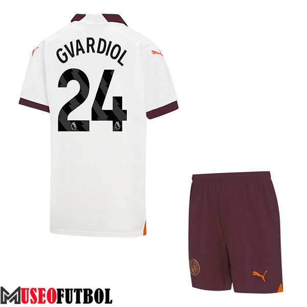 Camisetas De Futbol Manchester City (GVARDIOL #24) Ninos 2023/2024 Segunda