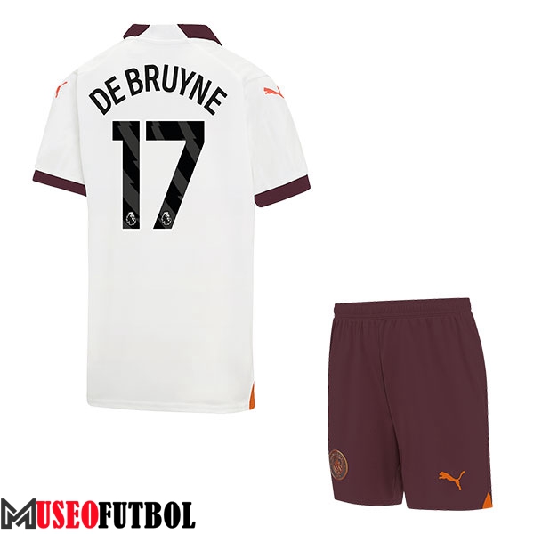 Camisetas De Futbol Manchester City (DE BRUYNE #17) Ninos 2023/2024 Segunda