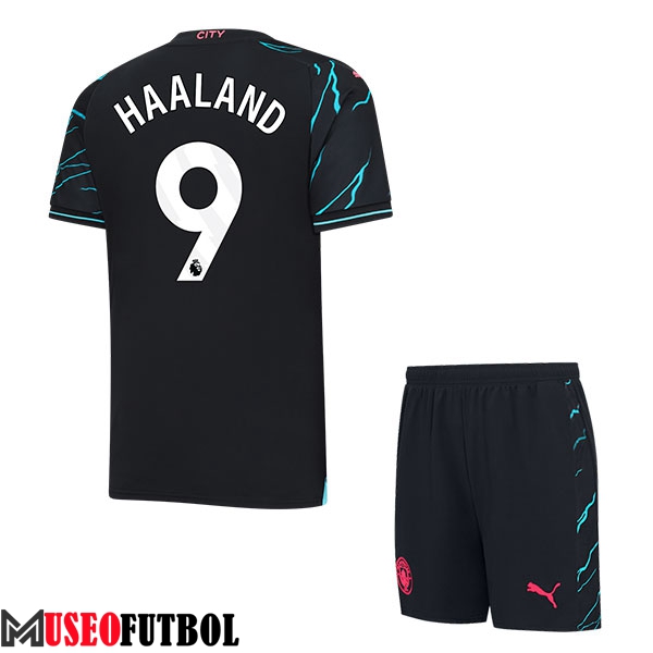 Camisetas De Futbol Manchester City (HAALAND #9) Ninos 2023/2024 Tercera