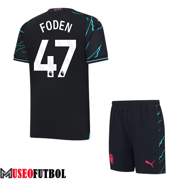 Camisetas De Futbol Manchester City (FODEN #47) Ninos 2023/2024 Tercera