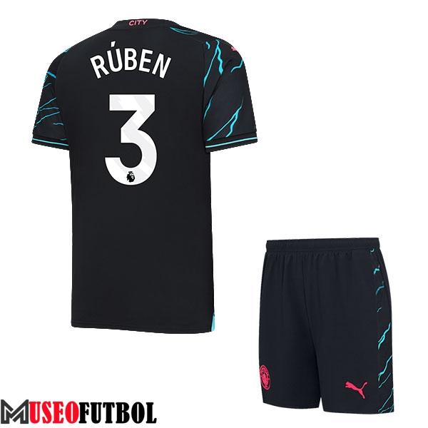 Camisetas De Futbol Manchester City (RÚBEN #3) Ninos 2023/2024 Tercera