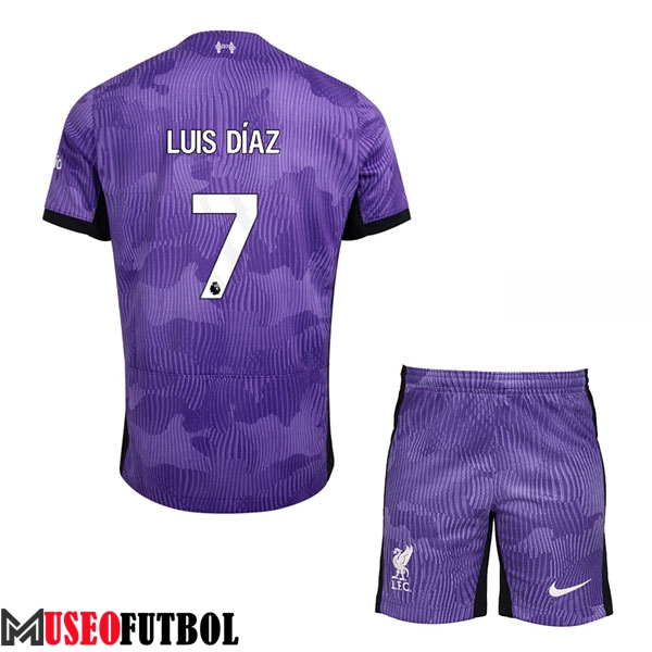 Camisetas De Futbol Liverpool (LUIS DÍAZ #7) Ninos 2023/2024 Tercera