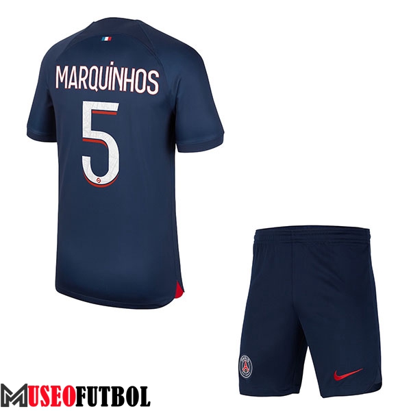 Camisetas De Futbol PSG (MARQUINHOS #5) Ninos 2023/2024 Primera