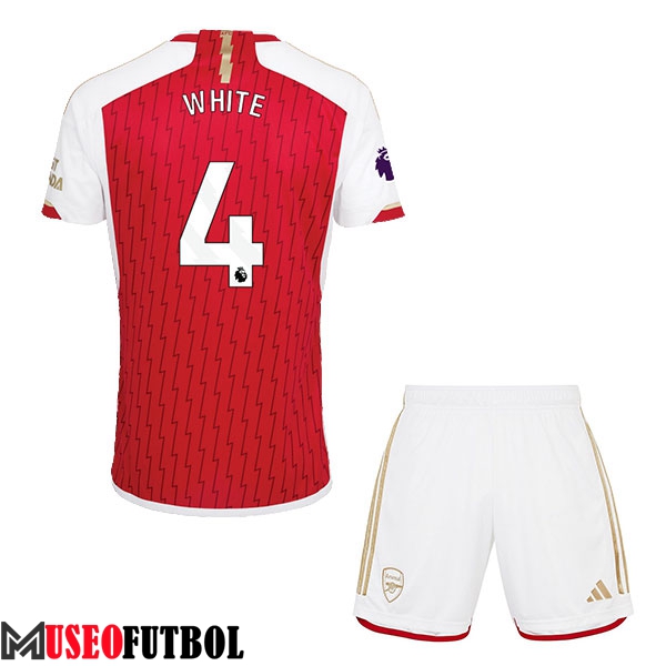 Camisetas De Futbol Arsenal (WHITE #4) Ninos 2023/2024 Primera